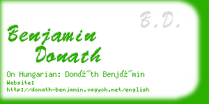 benjamin donath business card